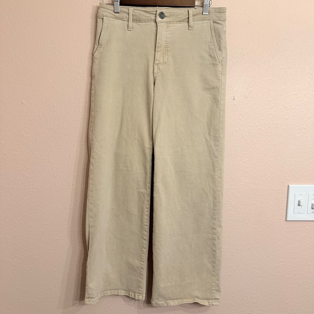 Kut from the Kloth Fab Ab Wide Leg Khaki Pants Tan High Rise Size 4